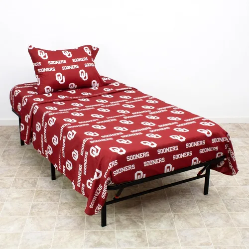 Miniatura 6 de College Covers Everything Comfy Oklahoma Sooners - Juego de sábanas de 3 piezas, tamaño individual, fondo del color del equipo, 1 sábana encimera, 1