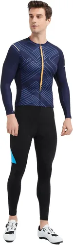 Miniatura 47 de Santic - Camiseta de ciclismo para hombre, manga larga, reflejante, cremallera completa, con bolsillos