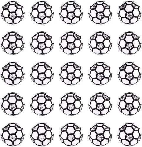 Miniatura 8 de 50 cuentas acrílicas opacas estilo artesanal, cuentas espaciadoras de fútbol americano para manualidades, pulseras, collares, aretes, llaveros, Rugby
