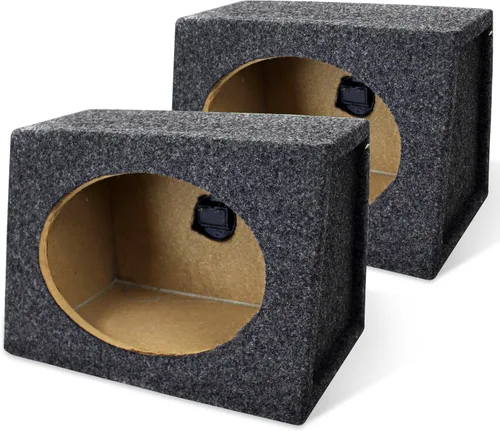 Q Power Paquete de 2 cajas de altavoces de 6 x 9 pulgadas, estilo en ángulo, color negro, accesorios para sistema de sonido y estéreo para