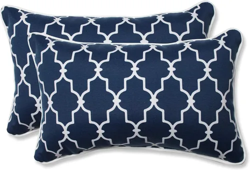 Miniatura 39 de Pillow Perfect Trellis - Almohadas para interiores y exteriores, 2 unidades, lumbares, 11.5 x 18.5 pulgadas, color negro