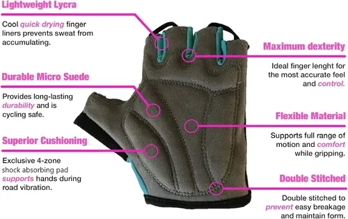 Miniatura 3 de LuxoBike - Guantes de ciclismo, guantes de bicicleta de montaña, guantes de bicicleta Antideslizante, absorción de golpes, acolchado, transpirable