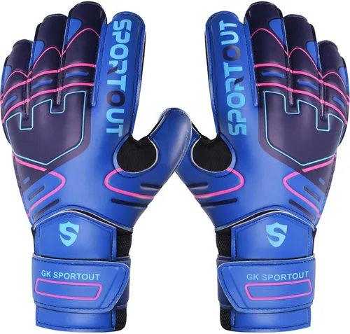 Miniatura 18 de Sportout Guantes de portero para jóvenes y adultos, agarre fuerte para las paradas más difíciles, con protección en los dedos y látex de 4+3MM