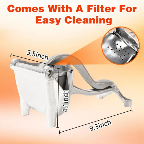 Miniatura 6 de Extractor de jugo de fruta fresca de aleación de aluminio, fácil de usar y limpiar, fácil de jugo Exprimidor de mano, exprimidor de cítricos
