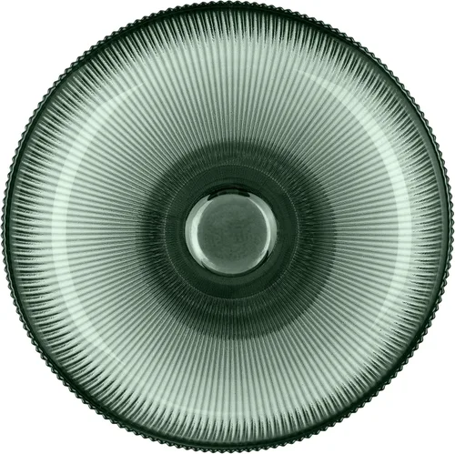 Miniatura 4 de Navaris Frutero de cristal – Plato decorativo estriado de color para centro de mesa – 10.2 pulgadas de diámetro cuenco teñido verde para aperitivos