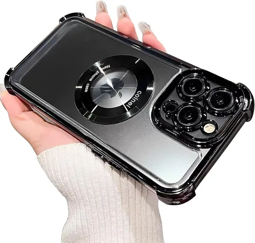 Miniatura 39 de Funda magnética transparente para iPhone 14 Plus, lujo brillante en las cuatro esquinas, protección de grado militar a prueba de golpes