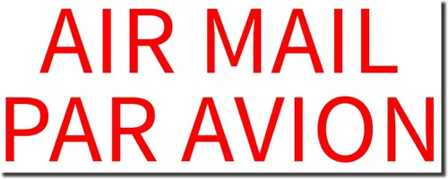 Sello de avión para correo aéreo preentintado, sello esencial de correo para empleados de correo, tinta roja vibrante, diseño delgado, tamaño 1/2 x
