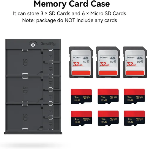 Miniatura 2 de SMALLRIG Funda para Tarjetas de Memoria Soporte Anti-Choque Anti-Caída y Arañazos Adecuada para Tarjetas SD/Micro SD/SIM para Entusiastas
