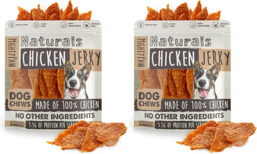 Miniatura 10 de Mighty Paw Naturals Chicken Jerky Dog Treats Cecina de pollo para razas pequeñas, medianas y grandes. Golosinas naturales para perros. Golosinas