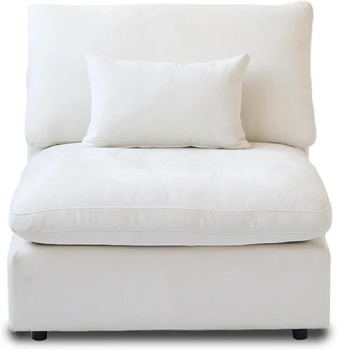 Miniatura 14 de WJShome Sofá Seccional Cloud Couch de 83 pulgadas para sala de estar, sofá seccional modular relleno de plumón, sofás en forma de L con otomana