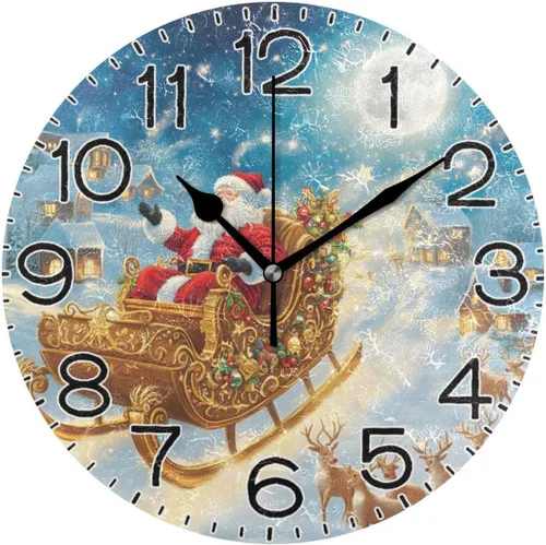 Miniatura 14 de ALAZA Reloj de pared con ondas de playa, funciona con pilas, sin tictac, de cuarzo, analógico, rústico, rústico, reloj redondo, decoración retro