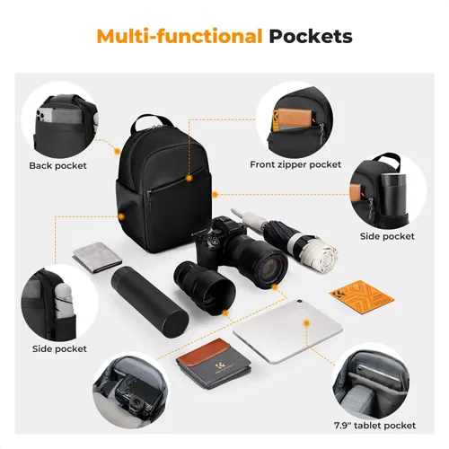 Miniatura 3 de K&F CONCEPT Bolso Pequeño para Cámara para Fotógrafo, Bolso de Hombro Cruzado para Cámara DSLR/SLR/Sin Espejo, Estuche Compacto para Cámara