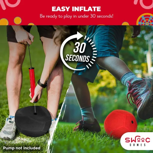 Miniatura 5 de SWOOC Games® - Bolas de repuesto para dardos gigantes - 2 rojas y 2 negras (7 pulgadas) - Pelotas inflables fáciles de pegar - Juegos gigantes al