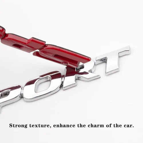 Miniatura 4 de Paquete de 2 Calcomanías Deportivas para Coche, Emblema Adhesivo de Metal 3D Sport para Guardabarros Lateral de Coche Camión Maletero Trasero
