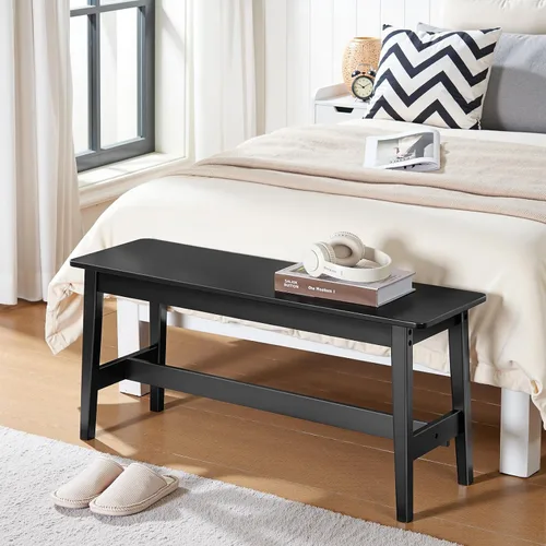 Miniatura 7 de HOOBRO Banco de comedor de bambú de 39.3 pulgadas, banco de mesa de cocina de granja, muebles de cocina y sala de estar, fácil de montar, resistente