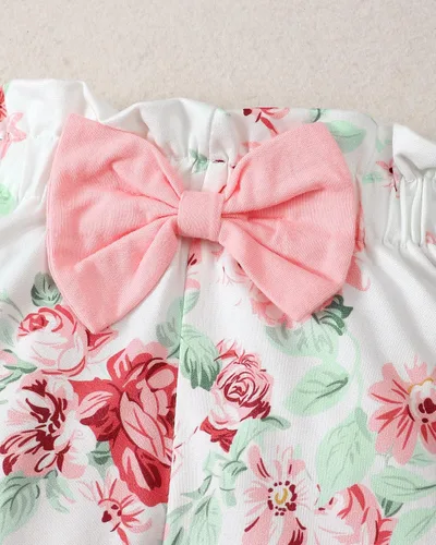 Miniatura 35 de Renotemy Conjunto de ropa para bebé recién nacida, mameluco con volantes, pantalones florales, lindo conjunto de ropa para bebé niña