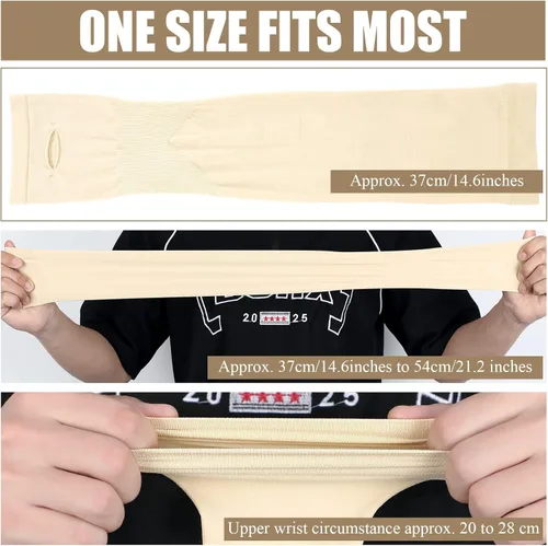 Miniatura 4 de Eurzom 8 pares de fundas protectoras de piel para ancianos, manga fina para el brazo, moretones contra abrasiones, desgarros, exposición al sol