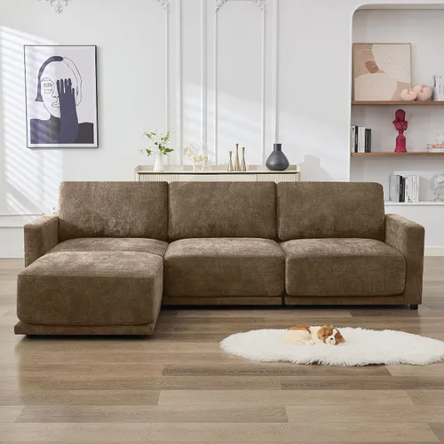 Miniatura 21 de Sofá modular en forma de U de 143.8 pulgadas, sofá de nube seccional de gran tamaño, sofás de asiento profundo de 6 plazas con 2 otomanas móviles