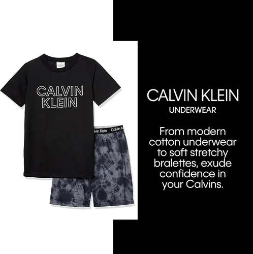 Miniatura 4 de Calvin Klein Conjunto de pijama de dos piezas para niños, camiseta y pantalones