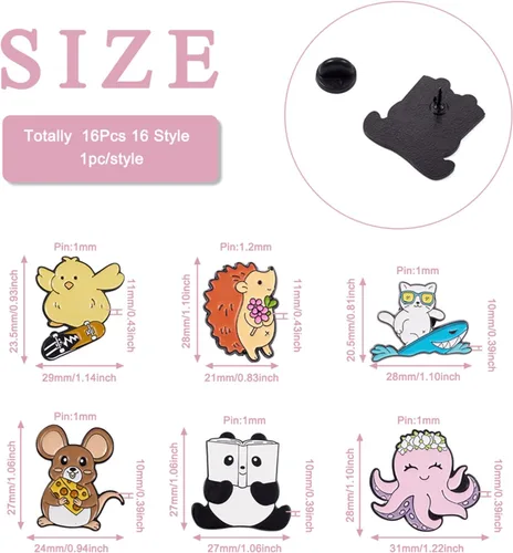 Miniatura 52 de Pandahall - Broches esmaltados de aleación con varios temas, broche de solapa, juego de pines esmaltados