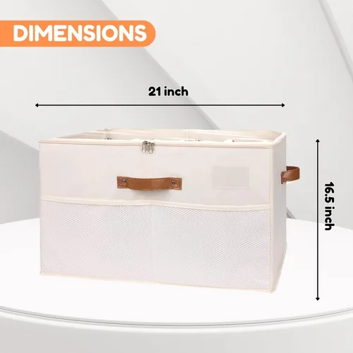 Miniatura 2 de Organizador de zapatos para armario con cepillo de limpieza, capacidad para 16 pares, caja de almacenamiento plegable de alta calidad con tapa