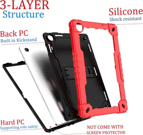 Miniatura 7 de Para Onn 10.4 Tablet Pro 2023 Modelo: 100110603 Funda protectora híbrida de alta resistencia con correa para el hombro para Walmart Onn 10.4 Tablet