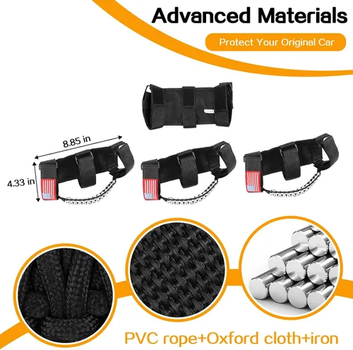 Miniatura 7 de 4 asas de agarre de barra antivuelco, asas de agarre de paracaídas compatibles con Jeep Wrangler YJ TJ JK JKU JL JLU y Gladiator JT, color blanco