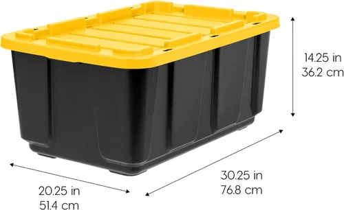 Miniatura 2 de IRIS USA Paquete de 4 contenedores de almacenamiento de 27 galones con tapas, fabricados en Estados Unidos, contenedores de plástico resistentes