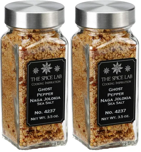 Miniatura 9 de The Spice Lab - (3.5 onzas) de sal de pimienta fantasma (Naga Jolokia) - Tarro francés de sal marina de pimienta fantasma, sin gluten, sin OMG