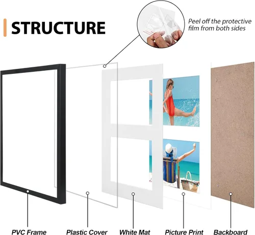 Miniatura 4 de Fixwal 8x10 Collage Picture Frame with Two Openings for Displaying 4x6 Pictures, 4x6 Picture Frame Collage, Gallery Wall Frame, Multi Picture Frames