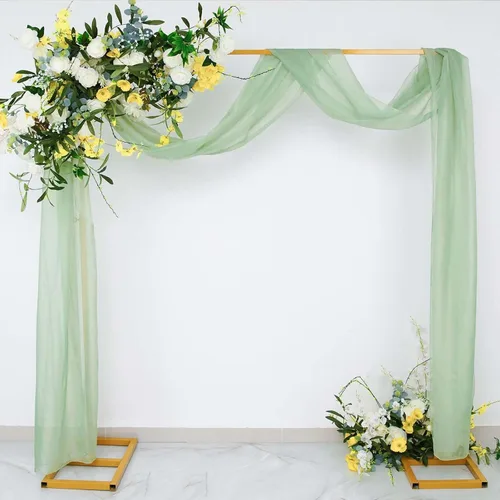 Miniatura 6 de Efavormart - Paneles de cortina de organza transparente verde salvia de 18 pies, cenefa para ventana, arco de boda, tela drapeada para mesa