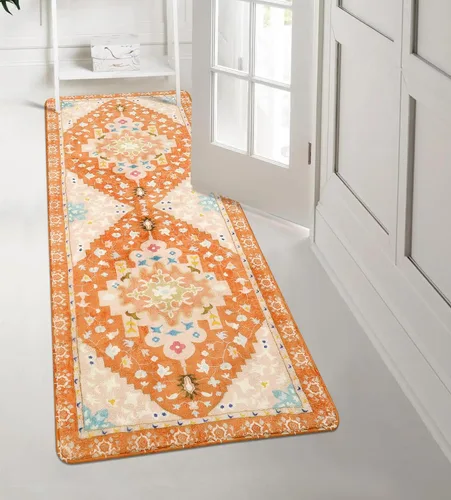 Miniatura 33 de Uphome Alfombra de baño vintage, azul, bohemio, antideslizante, oriental, suave, lavable a máquina, lindas alfombras de baño tribales florales