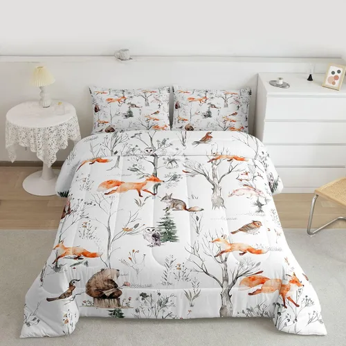 Miniatura 22 de Homewish Juego de ropa de cama con diseño de camping para niños, adolescentes y hombres, tamaño Queen, con temática de aventura en la jungla