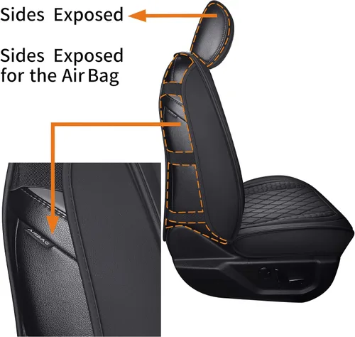 Miniatura 5 de Tomatoman F-150 Fundas de asiento delantero compatibles con Ford F150 2009-2024 2025 2026 2017-2026 F250 F350 F450 Supercrew Super Duty Limited