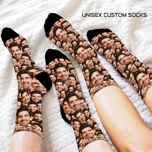 Miniatura 201 de Artsadd Calcetines personalizados para mujeres y hombres, amantes de los perros y gatos, regalos divertidos unisex personalizados