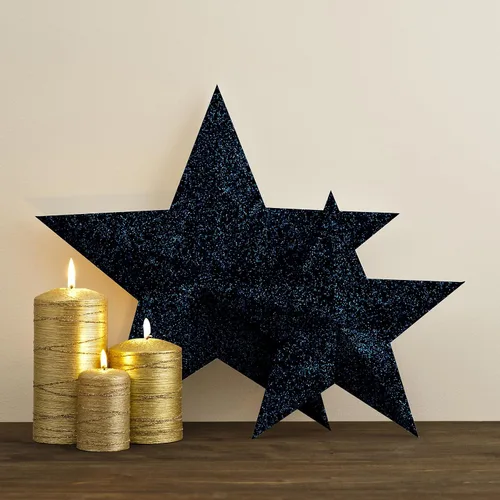 Miniatura 4 de CRE8TIVE Papel Tapiz con Purpurina Negro Azul Adhesivo y Despegable 8"x354" Borde de Papel Tapiz con Purpurina Tela Brillante Espumosa Borde