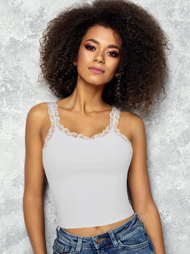 Miniatura 2 de Camiseta sin mangas de encaje para mujer, 3 piezas, camiseta sin mangas con encaje y ribete de encaje, Y2K