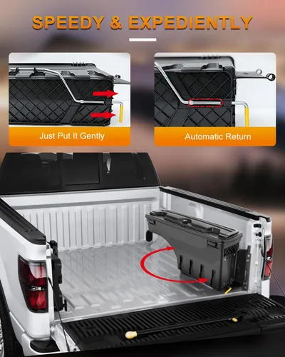 Miniatura 3 de ROADFAR Caja de almacenamiento de repuesto para caja de camión para Toyota para Tacoma 2019-2020 Caja de herramientas con cerradura para caja