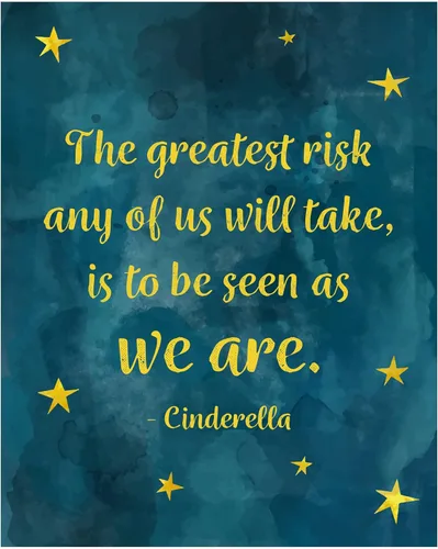 Impresión artística de Cenicienta "The Greatest Risk" para pared, 8 x 10 pulgadas, decoración inspiradora para habitación de niños, decoración de