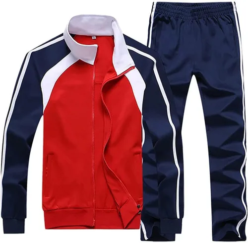 Conjunto deportivo para correr para hombre, casual, con cremallera completa