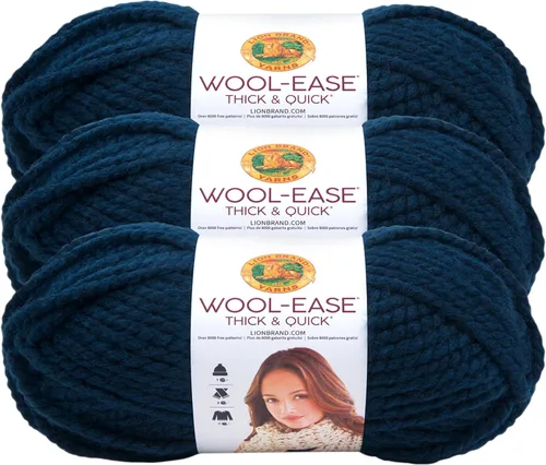 Miniatura 172 de Lion Brand Yarn - Ovillo de lana Wool-Ease Thick & Quick color fuerza aérea
