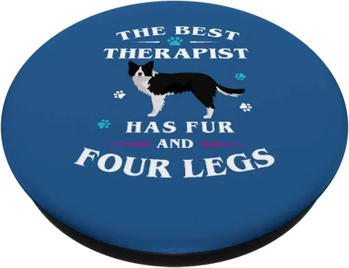 Miniatura 2 de Border Collie Dog Gift Love Dogs Drawing PopSockets - Agarre y soporte para teléfonos y tabletas, Negro