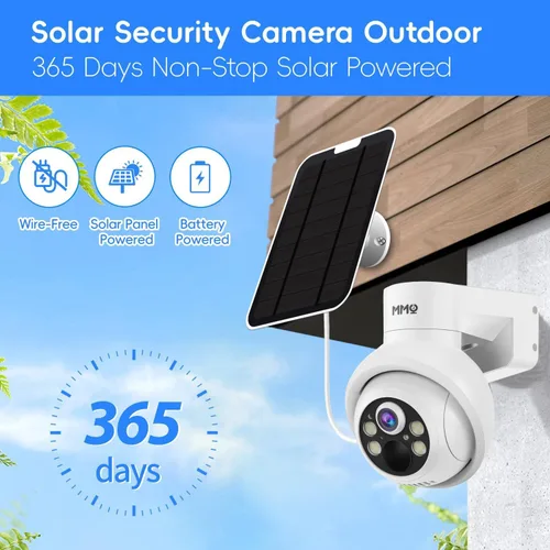 Miniatura 2 de MMQ Cámaras de seguridad solares inalámbricas para exteriores, cámaras de seguridad alimentadas por PTZ de 4MP para el hogar, cámara de seguridad 1