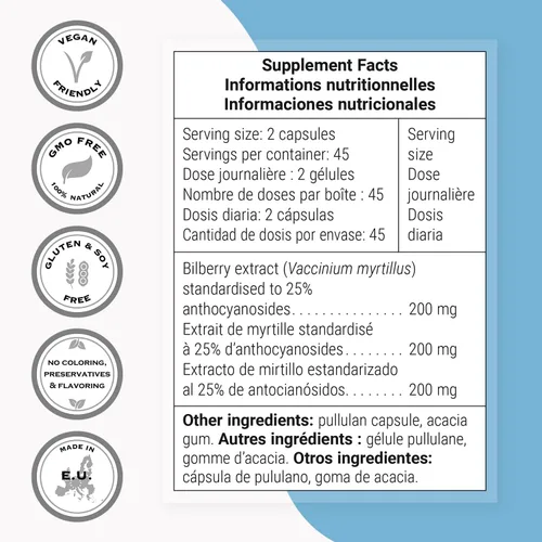 Miniatura 4 de Supersmart - Extracto de arándano (alta resistencia) - 25% de antocianina - Suplemento de arándano para ojos - Suplemento de fruta vaccinium