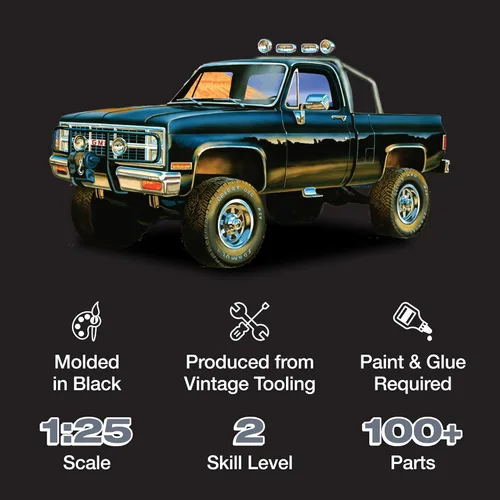 Miniatura 2 de MPC 1984 GMC Pickup Kit de modelo a escala 1:25 (versión negra)
