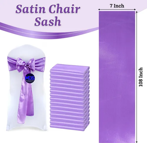 Miniatura 110 de mds - Lote de 10 lazos de satén para sillas de boda y eventos, para decoración de fiestas, 30 colores, Satin, 10 Verde oliva