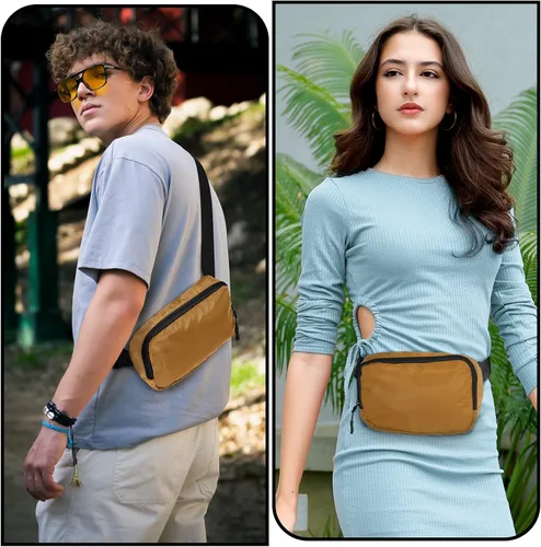 Miniatura 45 de Riñonera, bolsa para cinturón, correa ajustable ajustable de 40 pulgadas, para mujeres y hombres