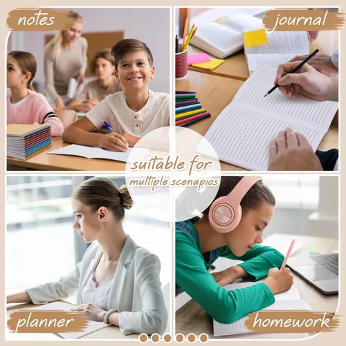 Miniatura 6 de Harloon A5 Composition Notebook Journals 8 x 5.75 in College Ruled Kraft Notebooks with Rainbow Spines Small Lined Composition Book for Office