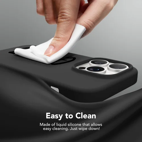 Miniatura 8 de GONEZ Funda de silicona para iPhone 14 Pro Max, compatible con MagSafe, con protector de pantalla + protector de lente de cámara, silicona líquida a