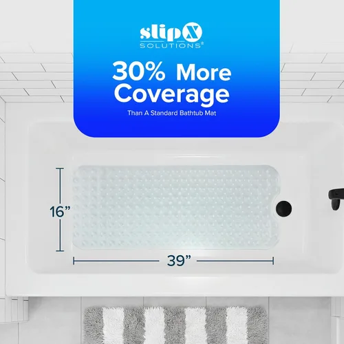 Miniatura 5 de SlipX Solutions - Alfombrilla extra larga y de agarre fuerte para bañera y ducha, para ancianos y niños, de 39 x 16 pulgadas, antideslizante